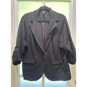 Torrid Women’s Jacket Size3 Black Stretch 3/4 Sleeve Blazer